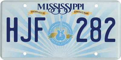 MS license plate HJF282