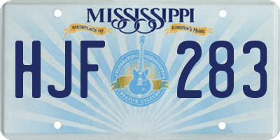 MS license plate HJF283
