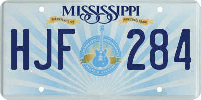 MS license plate HJF284