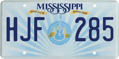 MS license plate HJF285