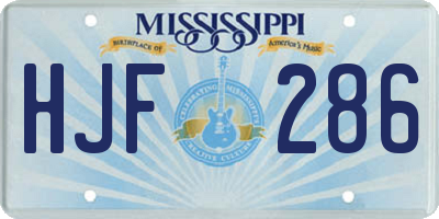 MS license plate HJF286