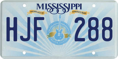MS license plate HJF288
