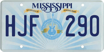 MS license plate HJF290