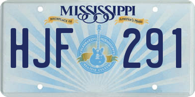 MS license plate HJF291