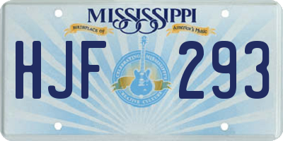 MS license plate HJF293