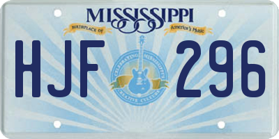 MS license plate HJF296