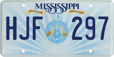 MS license plate HJF297