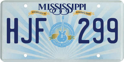MS license plate HJF299