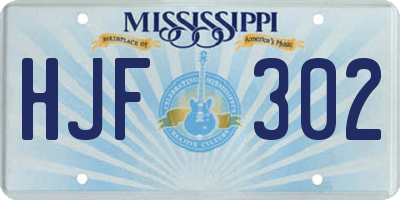 MS license plate HJF302