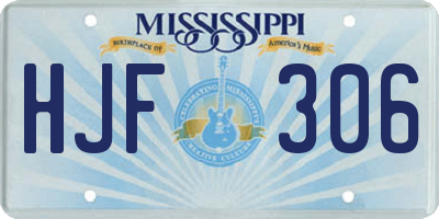 MS license plate HJF306