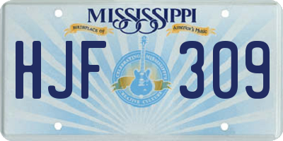 MS license plate HJF309