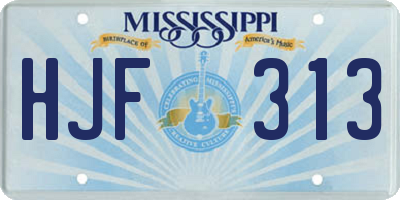 MS license plate HJF313