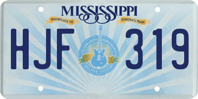 MS license plate HJF319