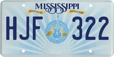 MS license plate HJF322