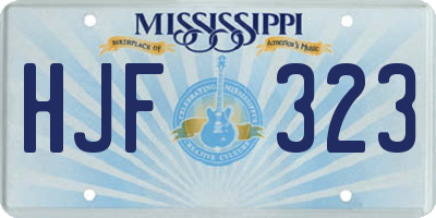 MS license plate HJF323