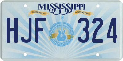MS license plate HJF324