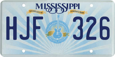 MS license plate HJF326
