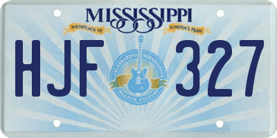 MS license plate HJF327
