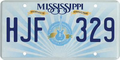 MS license plate HJF329