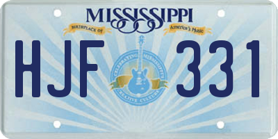 MS license plate HJF331