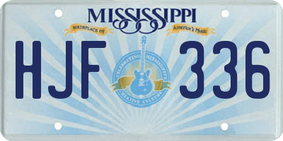 MS license plate HJF336