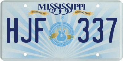 MS license plate HJF337