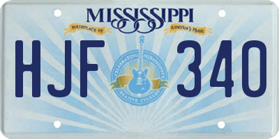 MS license plate HJF340