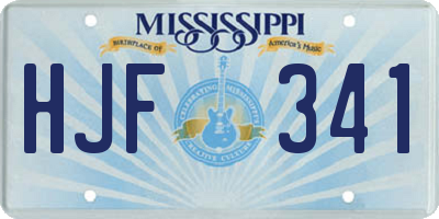MS license plate HJF341