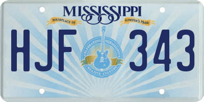 MS license plate HJF343