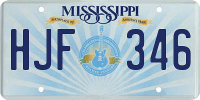 MS license plate HJF346