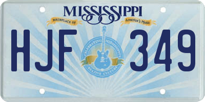 MS license plate HJF349