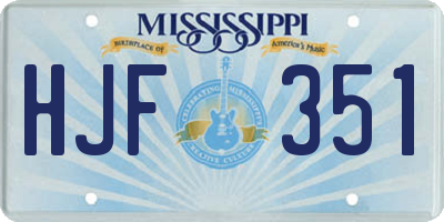 MS license plate HJF351
