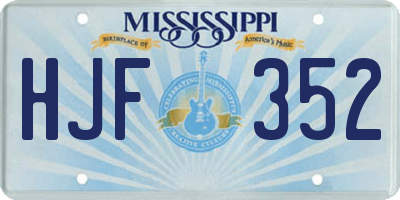 MS license plate HJF352