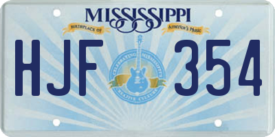 MS license plate HJF354