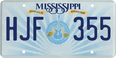 MS license plate HJF355