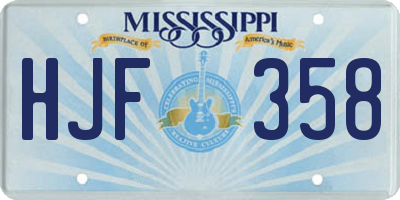 MS license plate HJF358