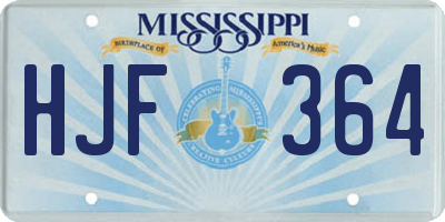 MS license plate HJF364
