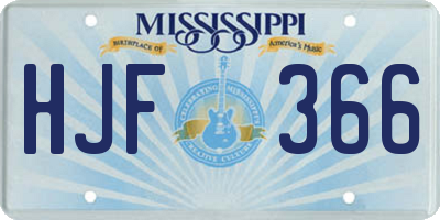 MS license plate HJF366