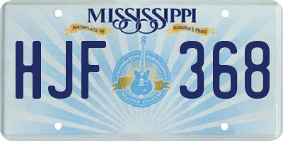 MS license plate HJF368