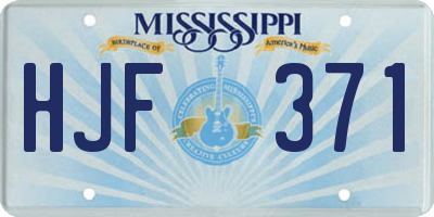 MS license plate HJF371