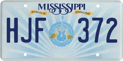 MS license plate HJF372