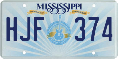 MS license plate HJF374
