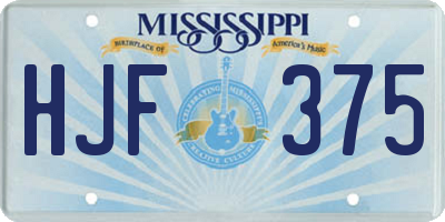 MS license plate HJF375