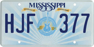 MS license plate HJF377