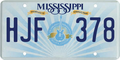 MS license plate HJF378