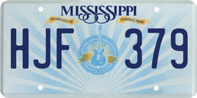 MS license plate HJF379