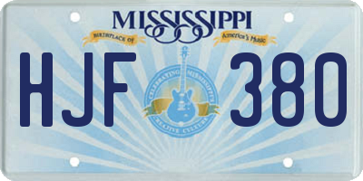 MS license plate HJF380
