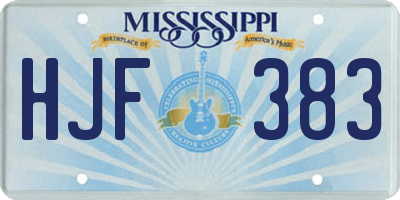 MS license plate HJF383