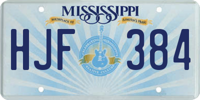 MS license plate HJF384