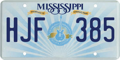 MS license plate HJF385